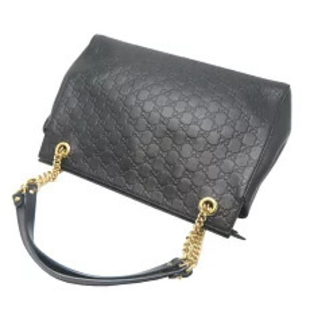 Gucci Guccissima Chain Shoulder Tote Bag Leather Black - Picture 4 of 6
